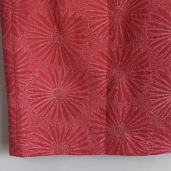 Tocca Coral Pink Floral Textured Pencil Skirt Sz 6 Romantic Feminine Whimsical - Picture 5 of 12